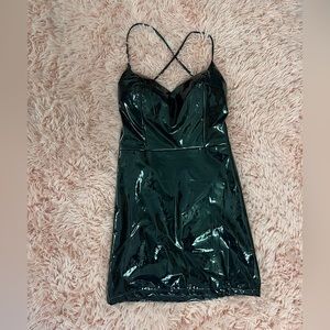 Faux Patent Leather Dress.